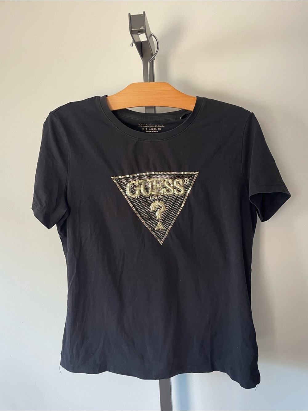 Guess Eco Organic Cotton Mcbling Sequin Tshirt Tee Size Large